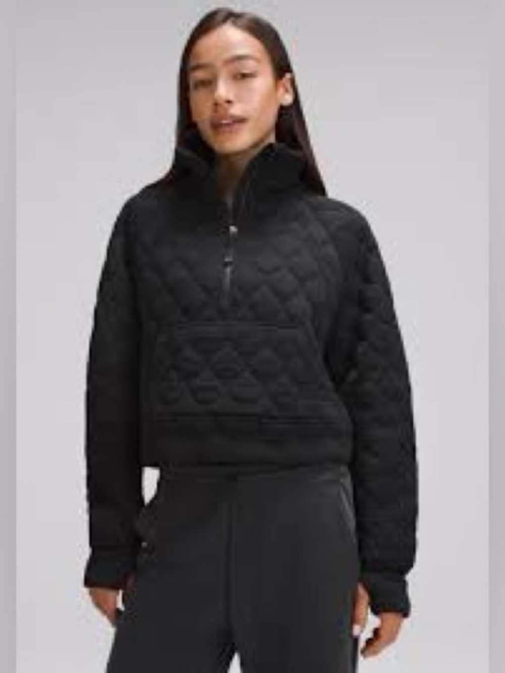 Lululemon Scuba oversized quilted half-zip pullover in black